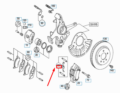 NEW MERCEDES-BENZ ML W163 FRONT BRAKE PAD RETAINING PIN KIT A1634200883 ORIGINAL