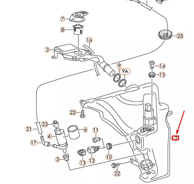 NEW AUDI A4 B8 WINDSHIELD WASHER RESERVOIR 8T0955453C ORIGINAL