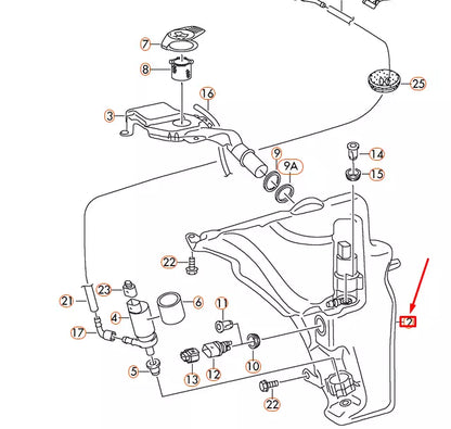 NEW AUDI A4 B8 WINDSHIELD WASHER RESERVOIR 8T0955453C ORIGINAL