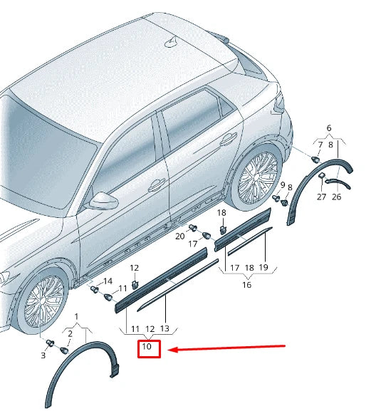NEW AUDI Q3 F3 FRONT RIGHT DOOR COVER 83A853960AGRU
