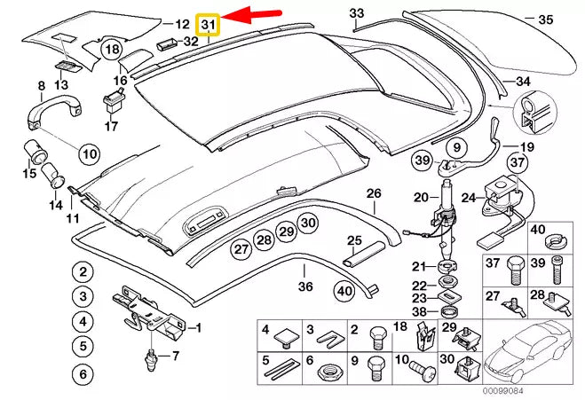 NEW BMW 3 CONVERTIBLE E46 LEFT ROOF MOLDING PRIME-COATED 54218228949 ORIGINAL