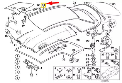 NEW BMW 3 CONVERTIBLE E46 LEFT ROOF MOLDING PRIME-COATED 54218228949 ORIGINAL