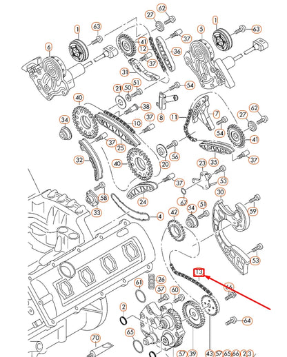 NEW AUDI A4 B7 LOWER CENTRE CAMSHAFT TIMING CHAIN 079109229D ORIGINAL