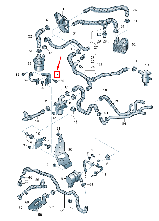 NEW AUDI Q7 4M ENGINE ADDITIONAL COOLANT PUMP BRACKET 4M0121240G ORIGINAL
