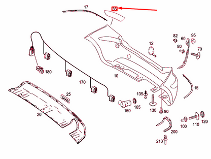 NEW MERCEDES-BENZ A W169 REAR BUMPER RIGHT REFLECTOR A1699890285 ORIGINAL