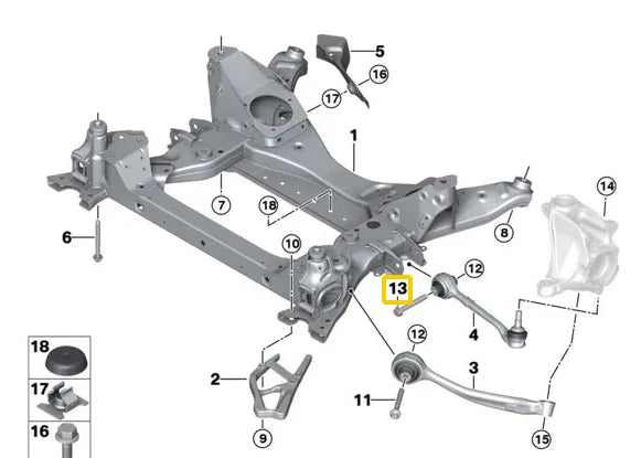 NEW BMW X3 M F97 FRONT AXLE MULTI-PURPOSE BOLT 33176896651 ORIGINAL