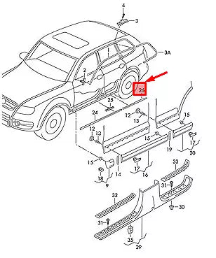 NEW VW TOUAREG 7L REAR RIGHT OUTER SILL TRIM STRIP 7L0853540B9B9 ORIGINAL