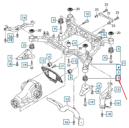 NEW AUDI A5 8T REAR SUPPORT FRAME FRONT BONDED RUBBER BUSH 4G0505145G