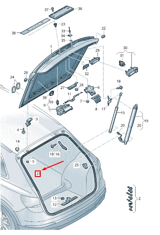 NEW AUDI Q3 F3 REAR HATCH SEAL 83A827705A ORIGINAL