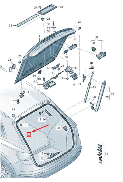 NEW AUDI Q3 F3 REAR HATCH SEAL 83A827705A ORIGINAL