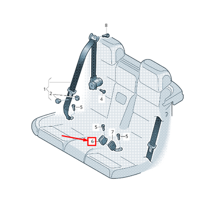 new vw up 12 rear right seat buckle 1s0857740aqvz 1s0857740a qvz original