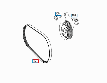 NEW MERCEDES BENZ GL X164 SERPENTINE RIBBED V-BELT A002993429664 ORIGINAL