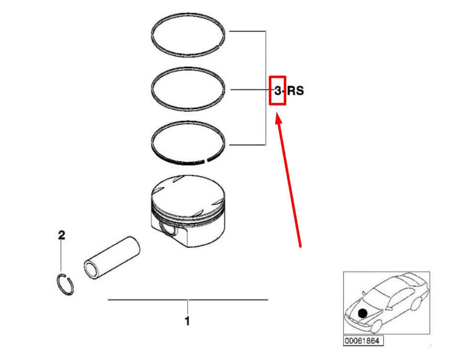 NEW BMW 3 E90 PISTON RINGS 7570405 11257570405 ORIGINAL