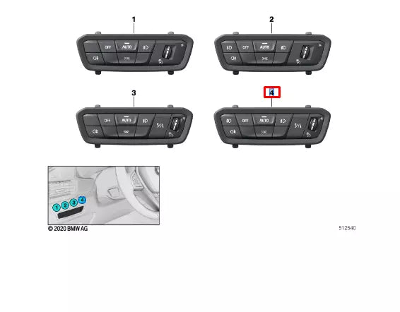 NEW BMW X5 G05 HEADLIGHT SWITCH CONTROL UNIT 5A32844 61315A32844 ORIGINAL