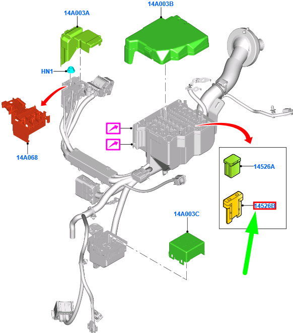 new ford tourneo courier circuit breaker assy 20 amp yellow 4891705 original