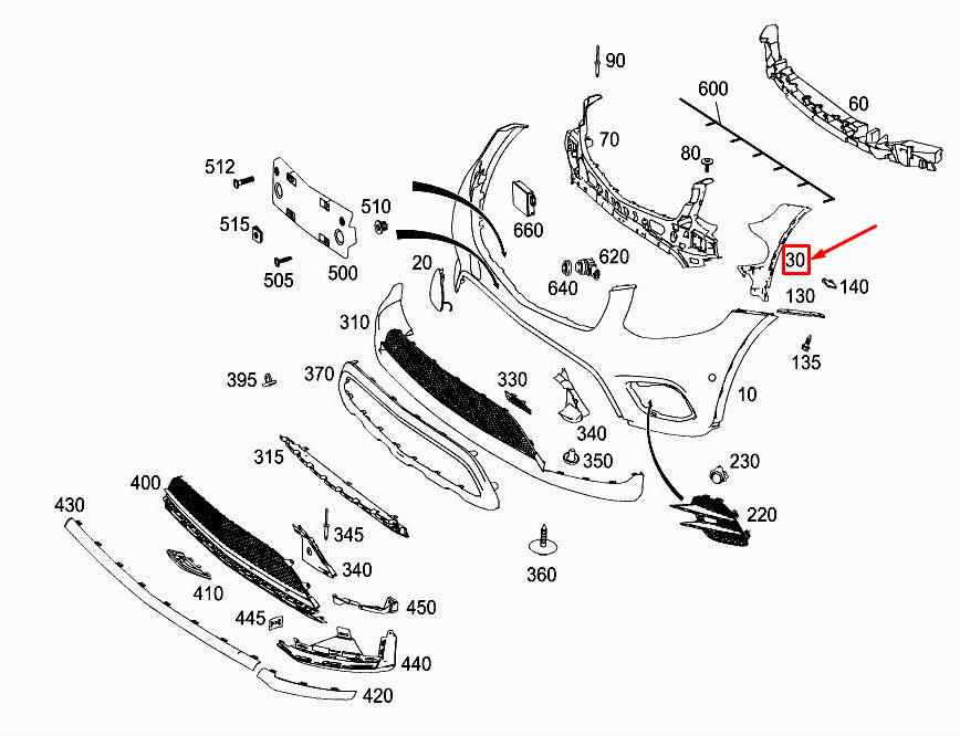 NEW MERCEDES-BENZ GLC X253 FRONT RIGHT BUMPER CARRIER A2538850865 ORIGINAL