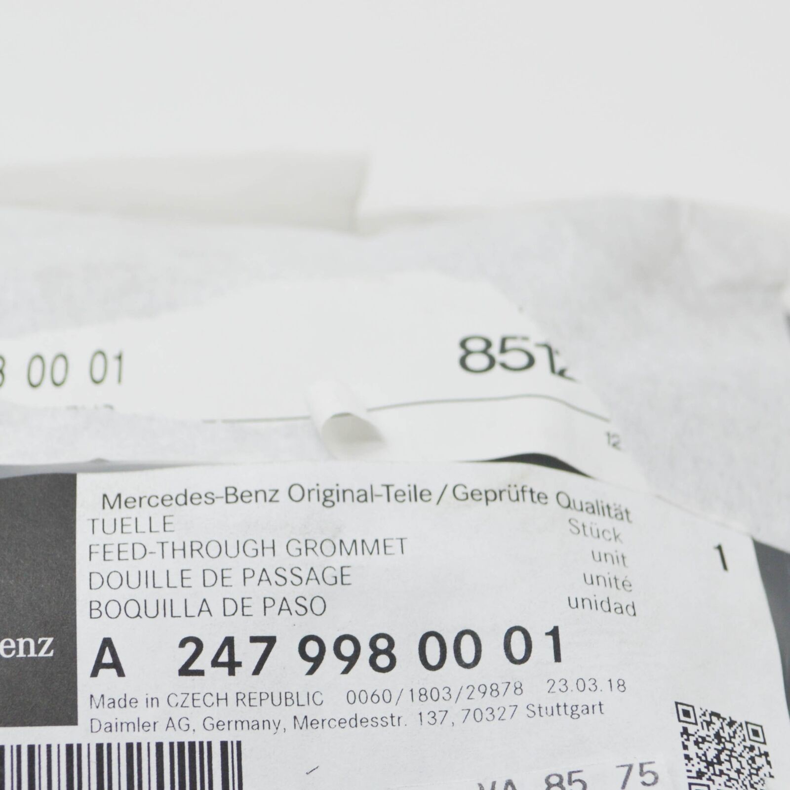 NEW MB GLA H247 BUSHING TO FIREWALL FEED-THROUGH GROMMET A2479980001 ORIGINAL