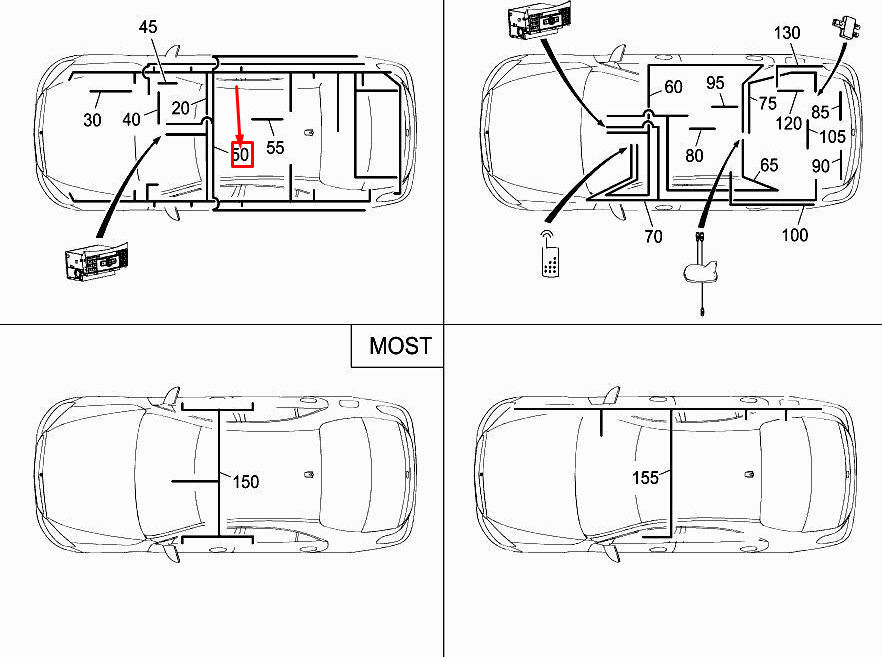 new mercedes-benz s w222 gps electrical wiring harness a2225405125 original