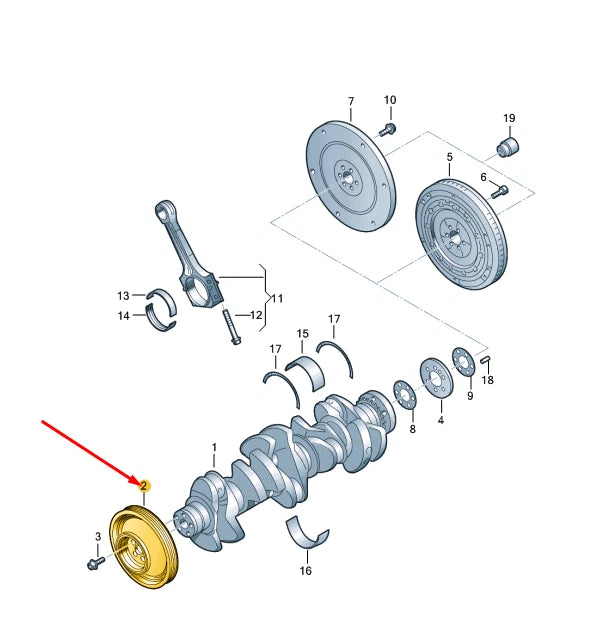 NEW AUDI Q3 VIBRATION DAMPER 07K105243H ORIGINAL 07K-105-243-H