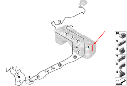 new bmw x3 g01 rear fuel line 16127404094 original