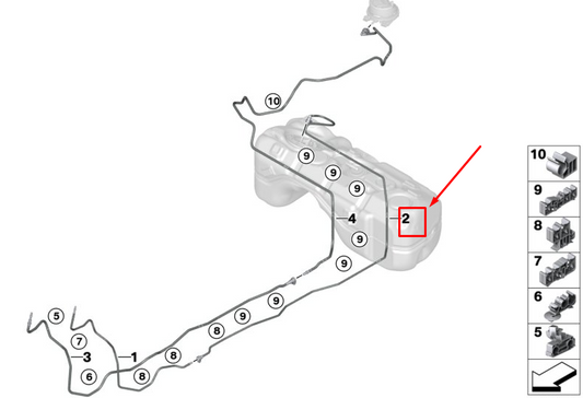 new bmw x3 g01 rear fuel line 16127404094 original