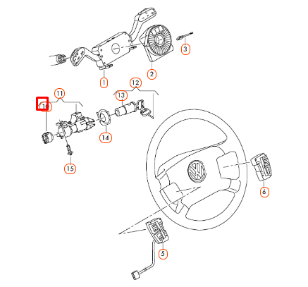 new volkswagen transporter t5 ignition starter switch 7e0905865 original