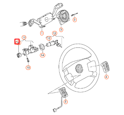 new volkswagen transporter t5 ignition starter switch 7e0905865 original