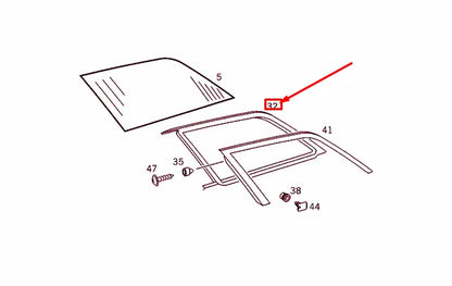 NEW MB E W124 REAR RIGHT SIDE WINDOW SEALING FRAME A1246702039 ORIGINAL