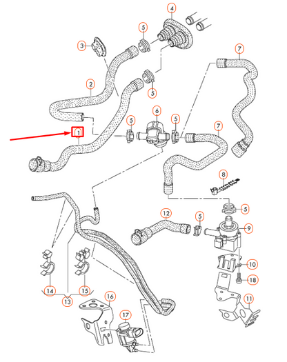 NEW AUDI Q5 8R COOLANT HOSE 8R0819371E ORIGINAL