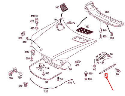 NEW MERCEDES-BENZ GL X164 ENGINE HOOD LEFT GAS SPRING A1649800364 ORIGINAL
