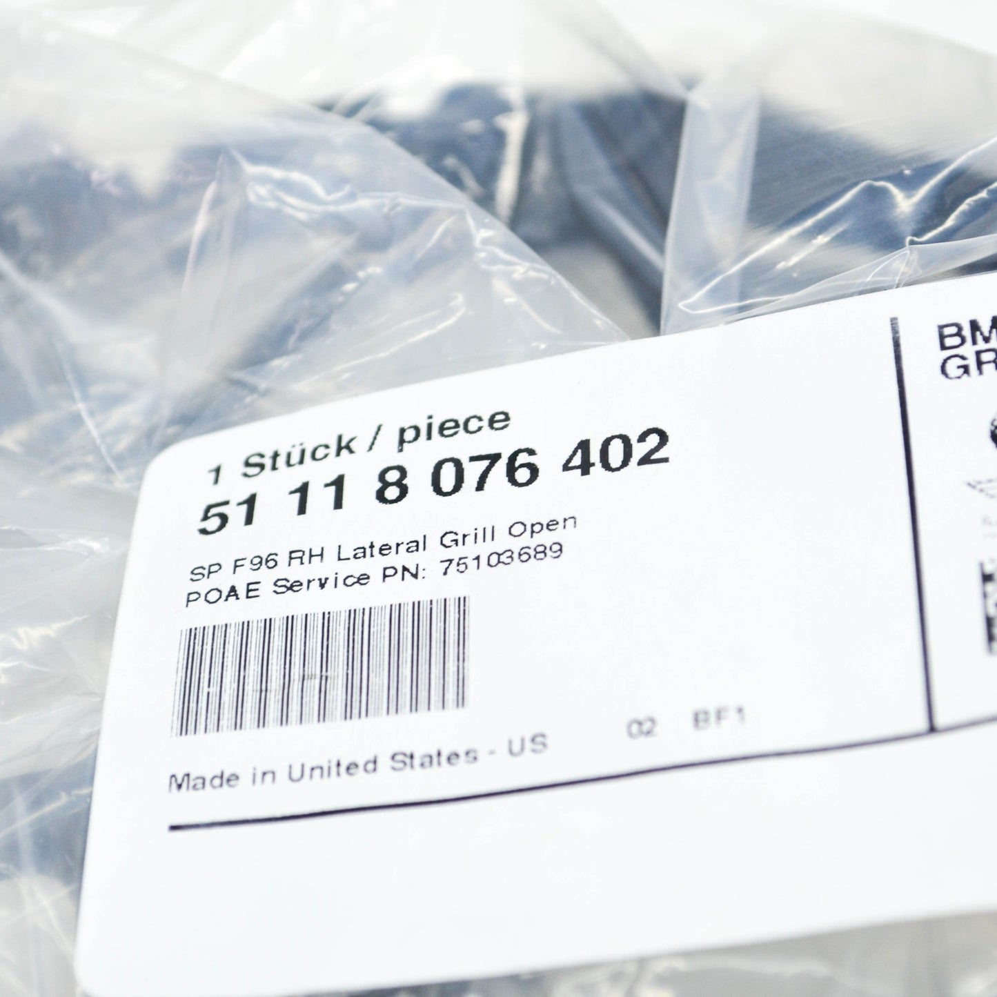 new bmw x6 m f96 front bumper right open grille 8076402 51118076402 original