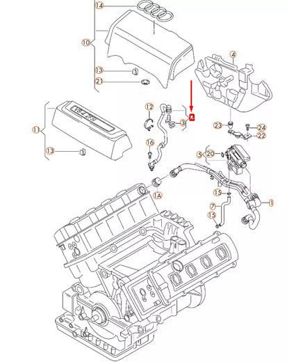 NEW AUDI A6 C6 BREATHER HOSE LINE 079103217S ORIGINAL