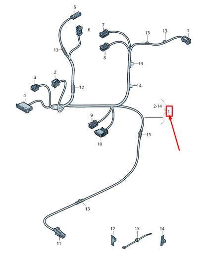 NEW AUDI Q8 4MN REAR DOOR TRIM PANEL WIRING HARNESS 4M8971693AS ORIGINAL
