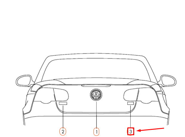 new volkswagen eos rear emblem badge 1q0853675sgqf original