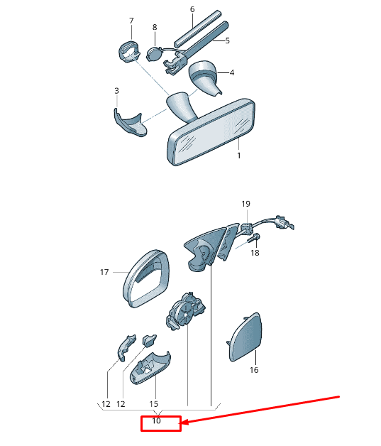 new skoda superb mk2 3t front right side wing mirror rhd 3t2857507bk original