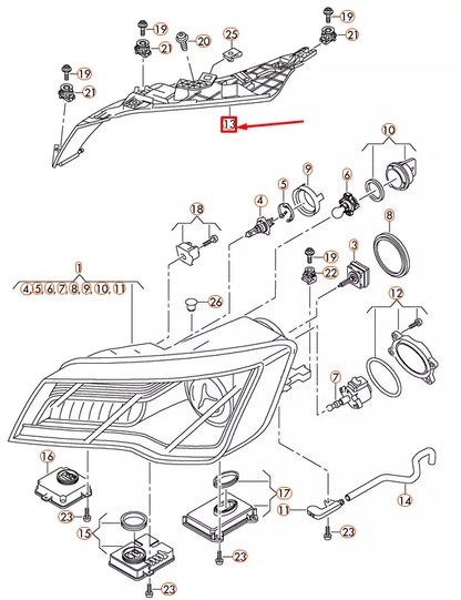 NEW AUDI A7 4G8 HEADLIGHT UPPER BRACKET MOUNT PANEL RIGHT 4G8941454A ORIGINAL
