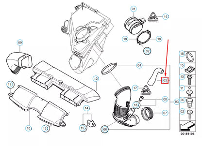 NEW BMW 3 E90 HOT-FILM AIR MASS METER HOSE 13717804171 7804171 ORIGINAL