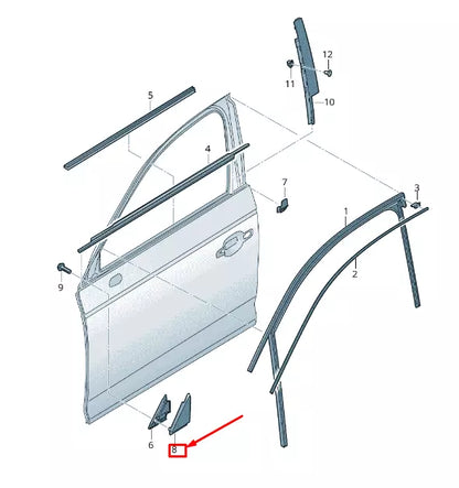 NEW AUDI A4 AVANT B9 FRONT LEFT DOOR EXTERIOR WINDOW TRIM 8W0837637A ORIGINAL