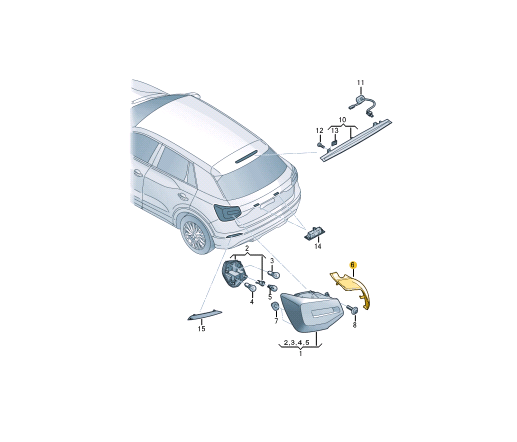 new audi q2 ga rear right taillight trim 81a945254a original