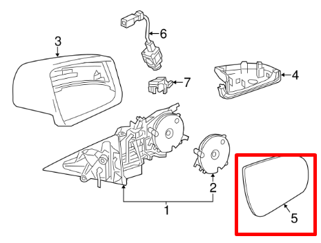 new mb e w212 front left door mirror glass a2128102221 original