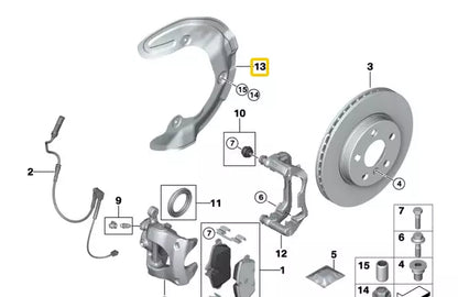 NEW BMW 1 F40 FRONT LEFT BRAKE DISC PROTECTION PLATE 34106869779 ORIGINAL