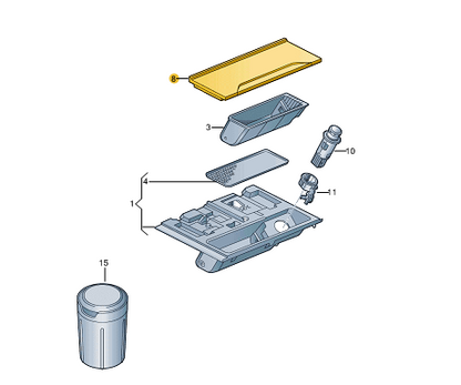 NEW VW PASSAT B8 ASHTRAY COVER RHD 3G2864571FYI2 ORIGINAL
