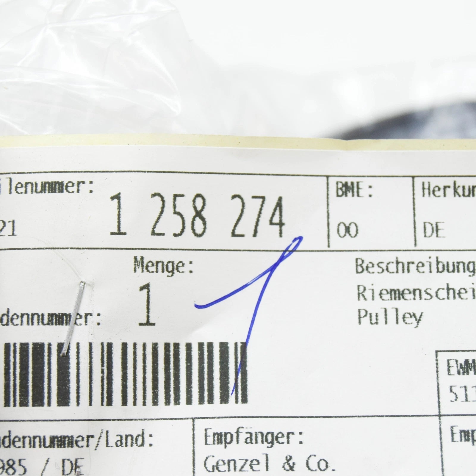 NEW BMW 6 E24 PULLEY 124MM 11211258274 1258274 ORIGINAL