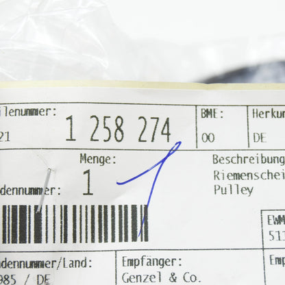 NEW BMW 6 E24 PULLEY 124MM 11211258274 1258274 ORIGINAL