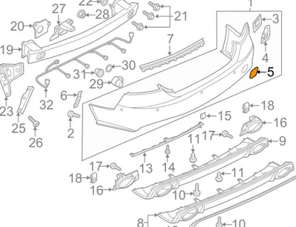 NEW AUDI RS7 4G8 REAR BUMPER TOW HOOK EYE CAP COVER 4G8807441BGRU