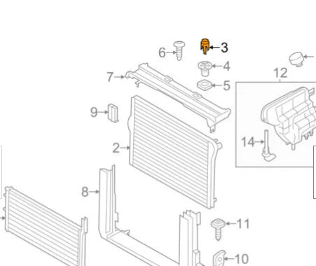 NEW BMW 5 F10 RADIATOR UPPER SUPPORT CLIP 17117595701 ORIGINAL