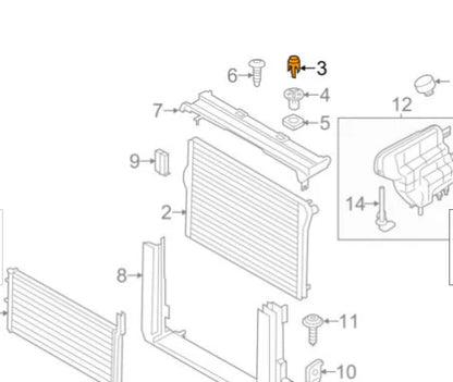 NEW BMW 5 F10 RADIATOR UPPER SUPPORT CLIP 17117595701 ORIGINAL