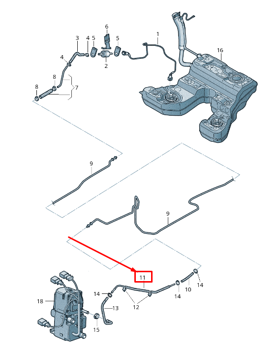 new audi a8 4h auxiliary heater fuel line 4h0261491f original
