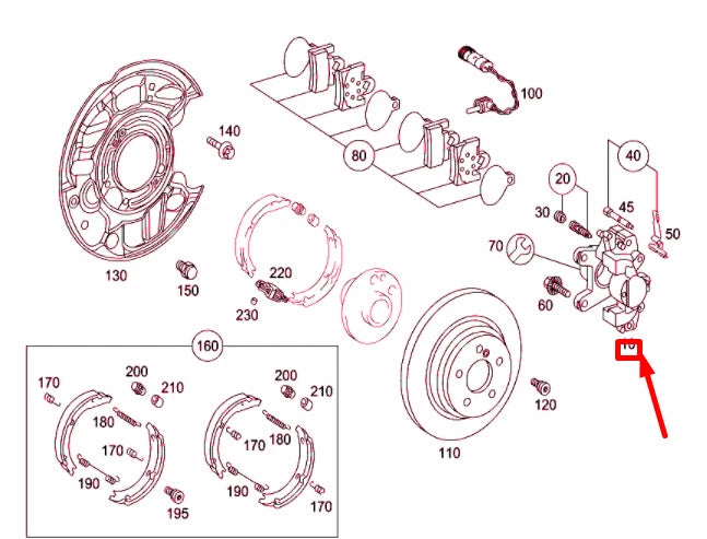 NEW MERCEDES-BENZ SLK R171 AMG REAR RIGHT BRAKE CALIPER A003420308326 ORIGINAL