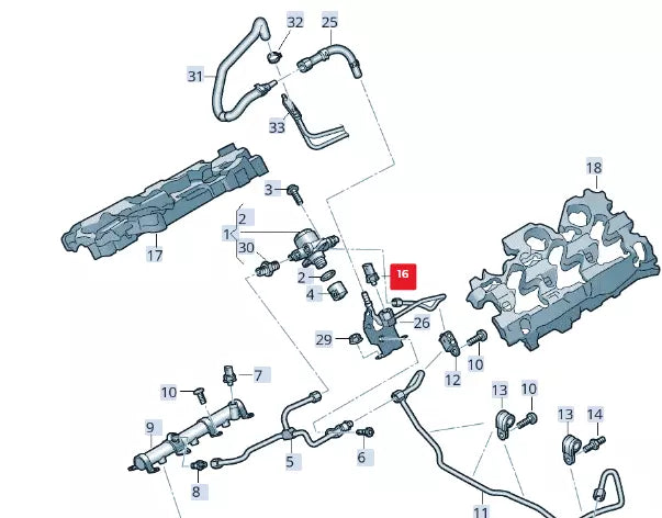 NEW AUDI A6 C8 FUEL LINE PRESSURE SENSOR 059906054L ORIGINAL